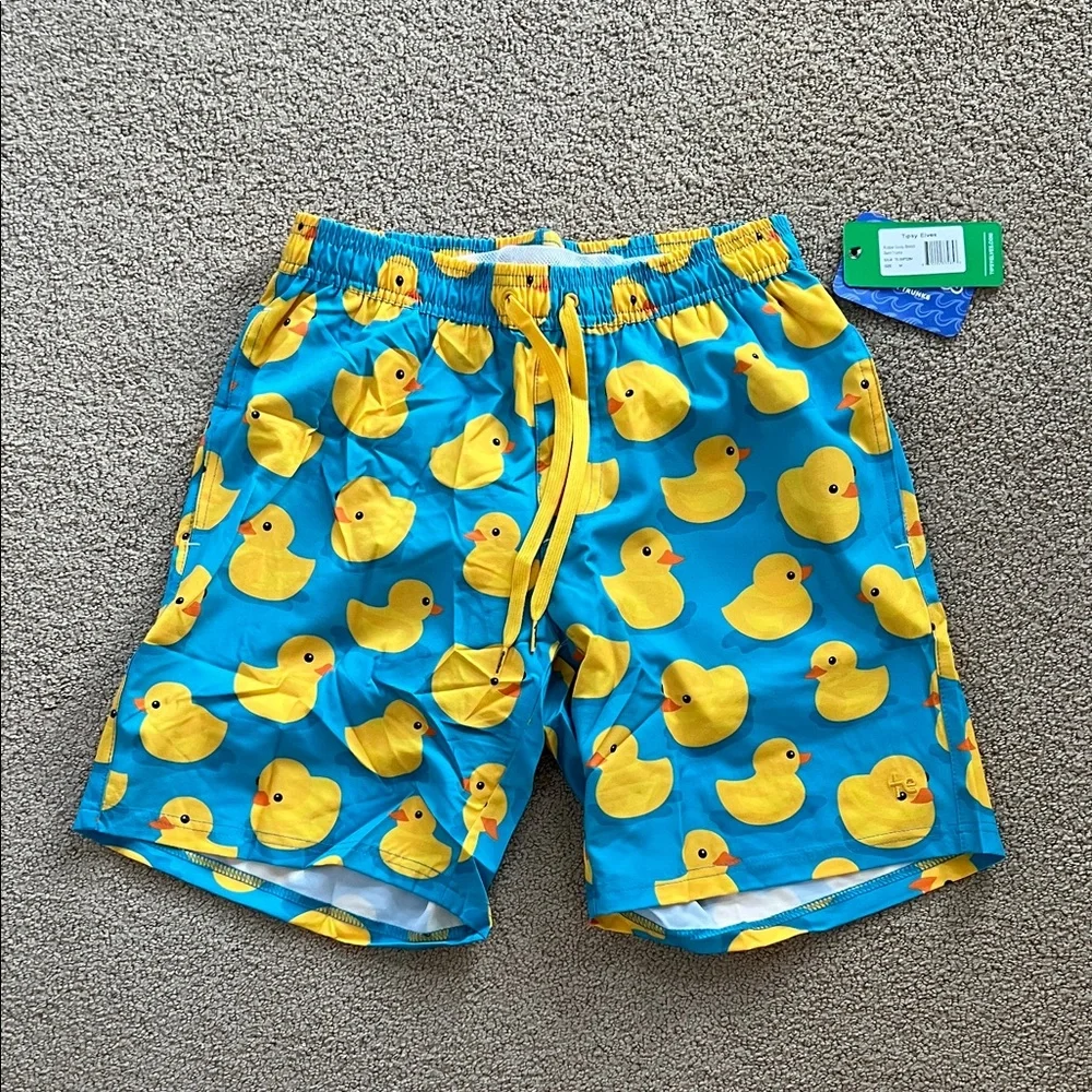 Tipsy Elves Rubber Ducky Stretch Swim Trunks Medium